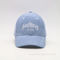 Borduurwerk Sky Blue Corduroy Baseball Cap
